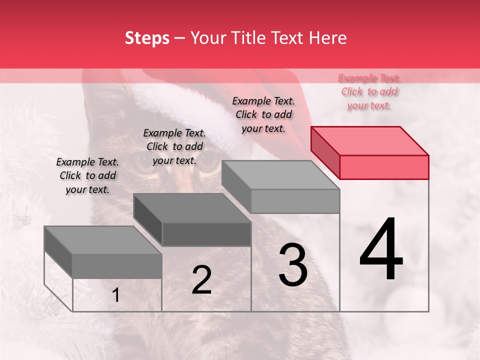 Postcard Kitty White PowerPoint Template