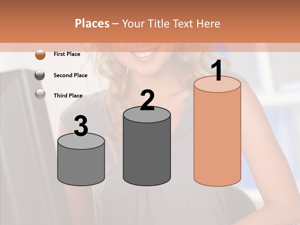 Blond Woman Work PowerPoint Template