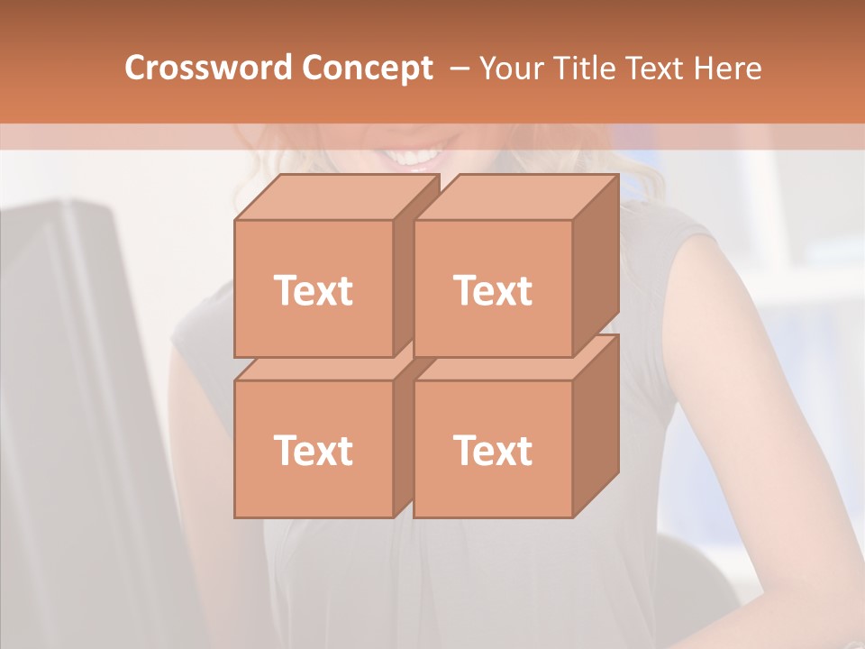 Blond Woman Work PowerPoint Template