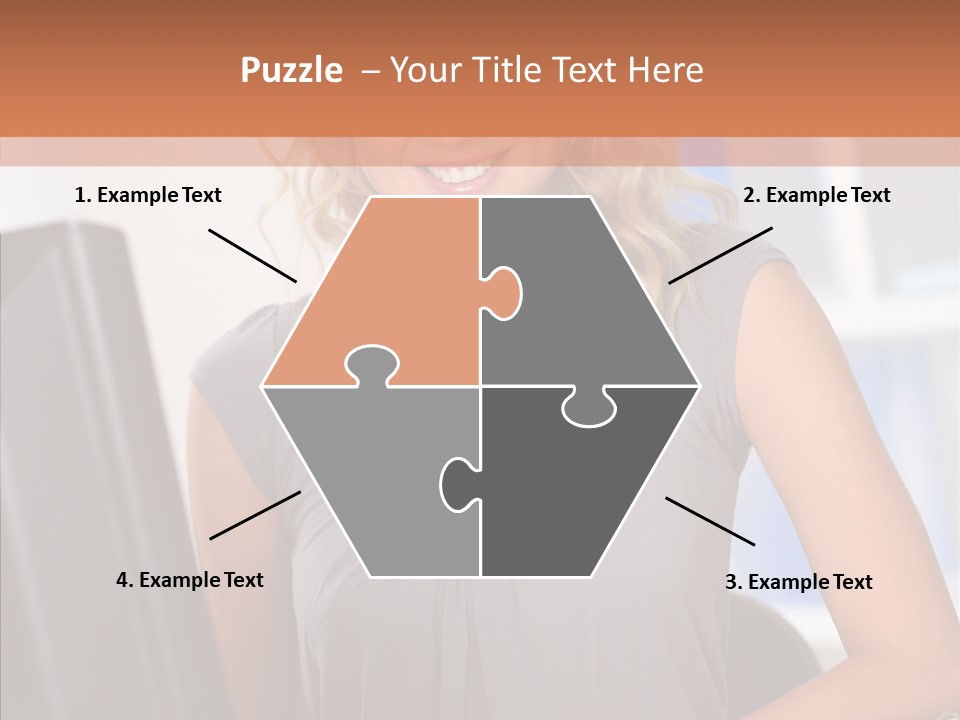 Blond Woman Work PowerPoint Template