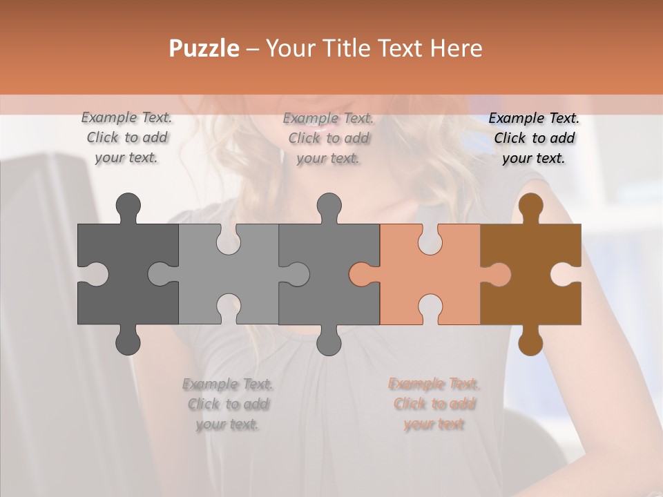 Blond Woman Work PowerPoint Template