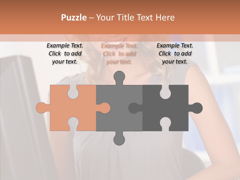 Blond Woman Work PowerPoint Template