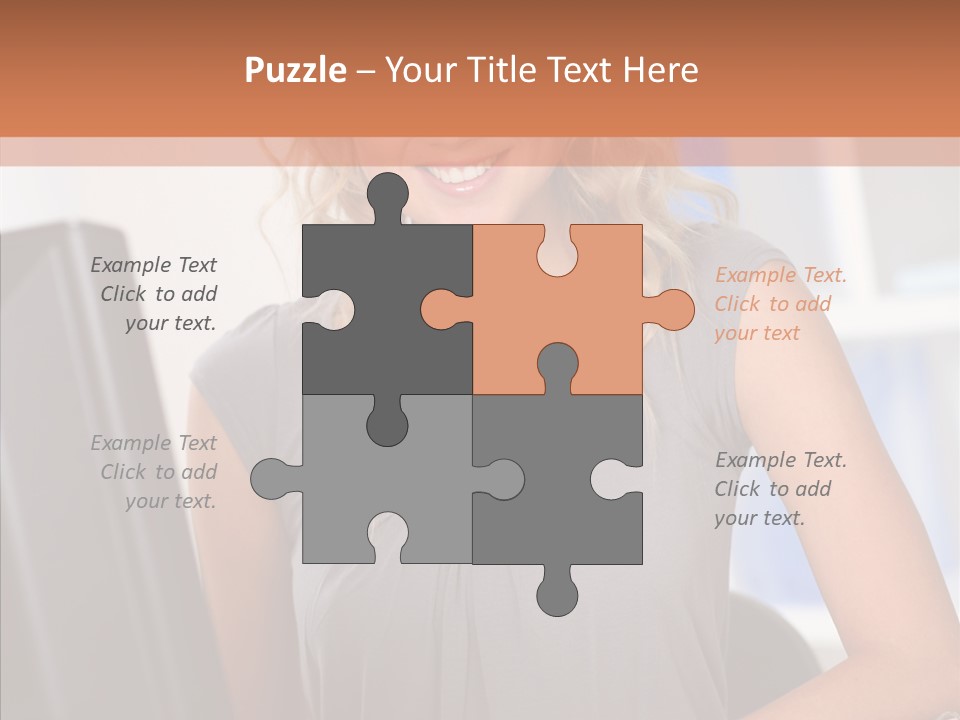 Blond Woman Work PowerPoint Template