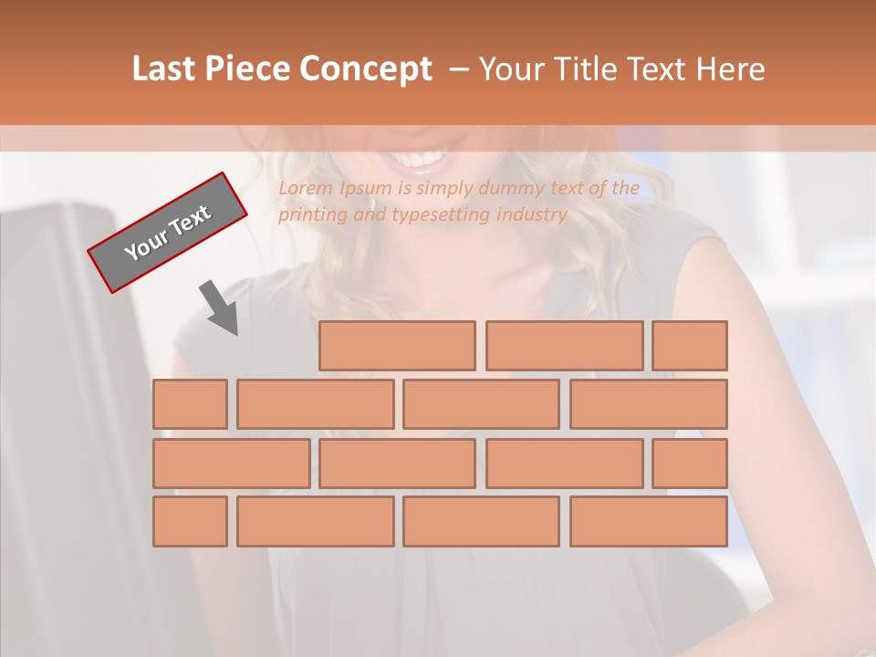 Blond Woman Work PowerPoint Template