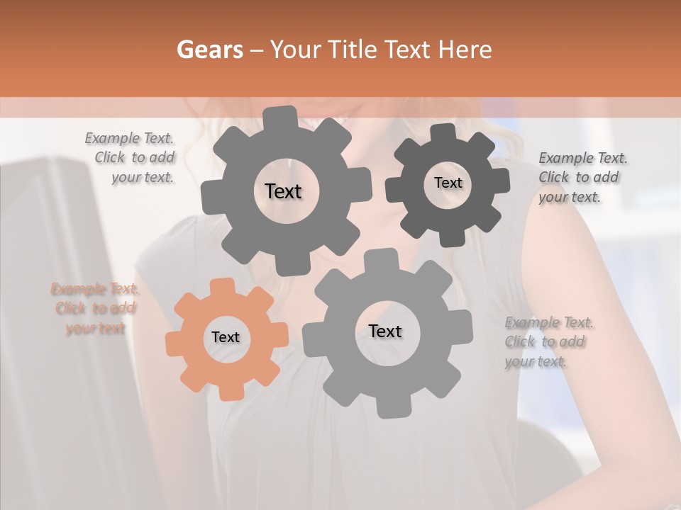 Blond Woman Work PowerPoint Template