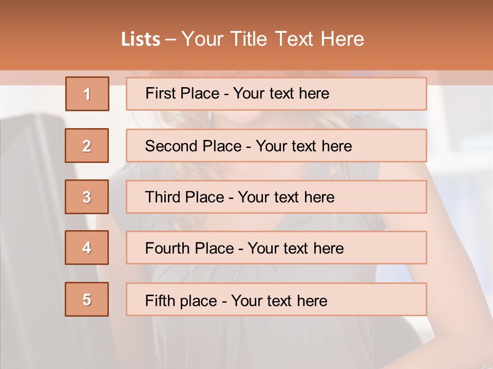 Blond Woman Work PowerPoint Template