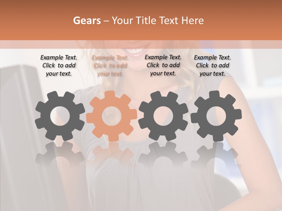 Blond Woman Work PowerPoint Template