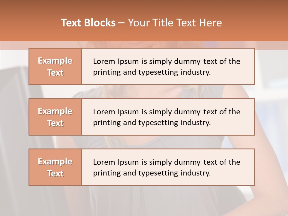 Blond Woman Work PowerPoint Template