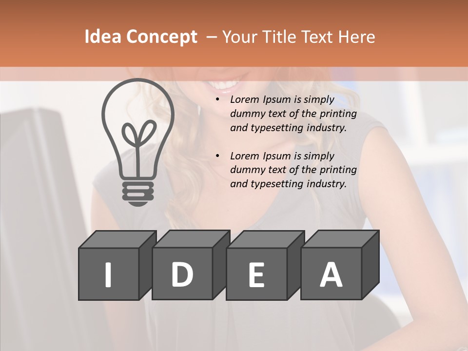 Blond Woman Work PowerPoint Template