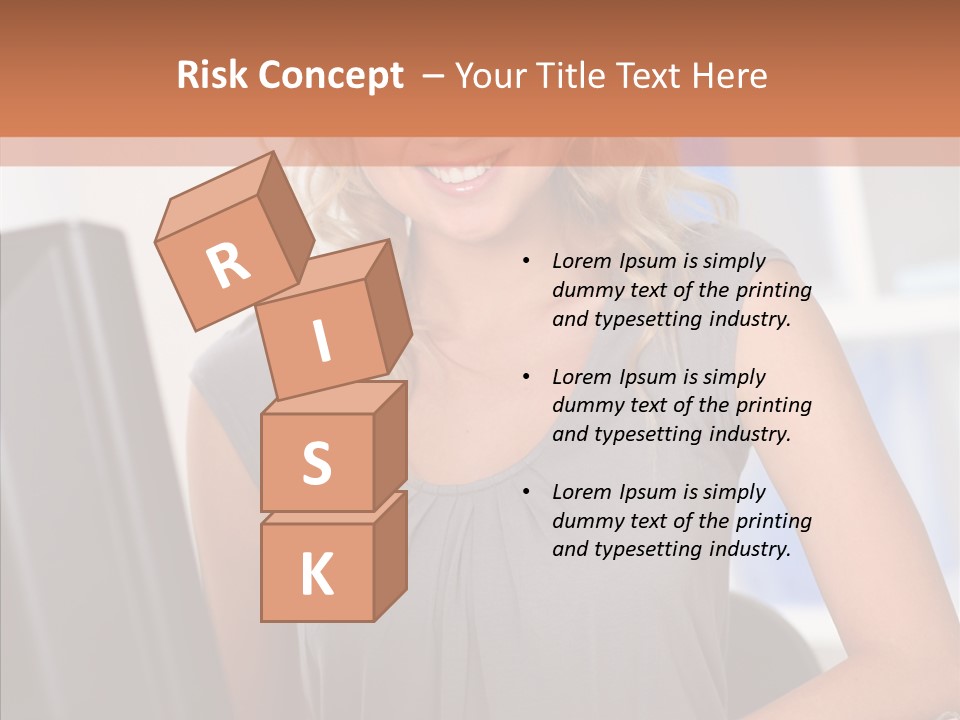 Blond Woman Work PowerPoint Template