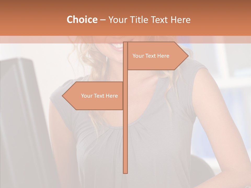 Blond Woman Work PowerPoint Template