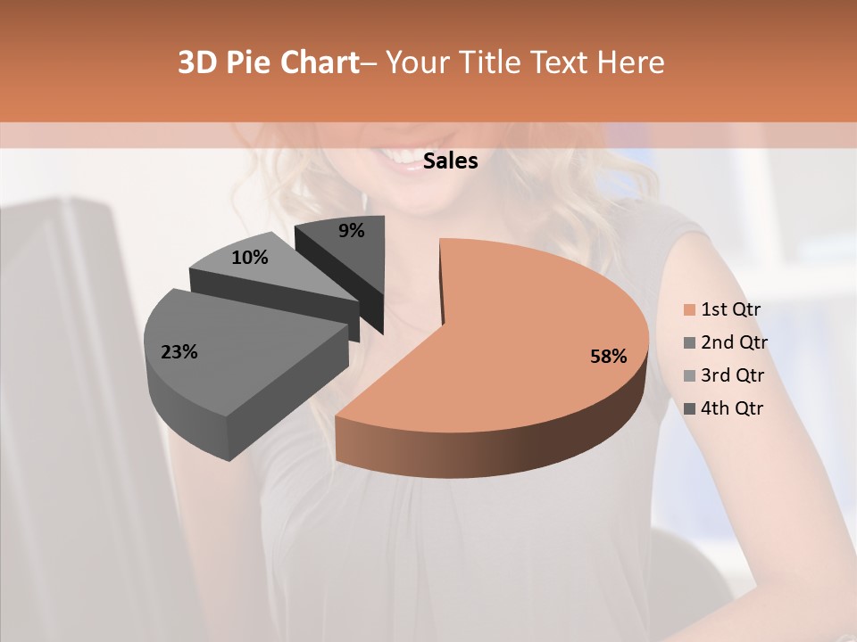 Blond Woman Work PowerPoint Template