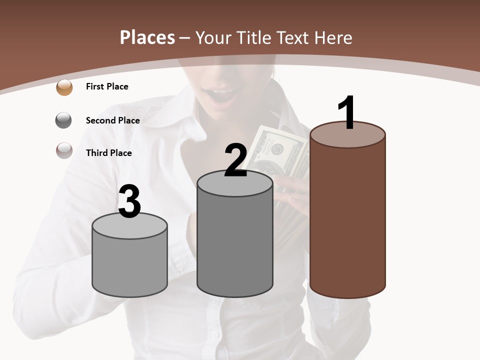 Currency Holding Happiness PowerPoint Template