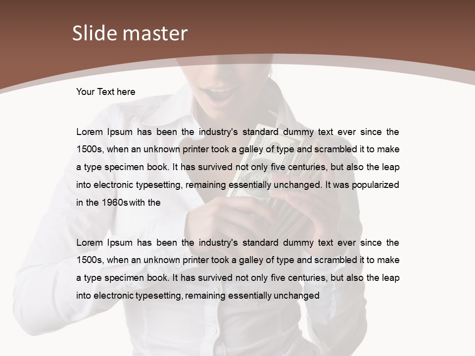 Currency Holding Happiness PowerPoint Template