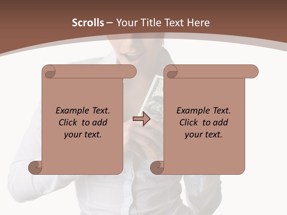 Currency Holding Happiness PowerPoint Template