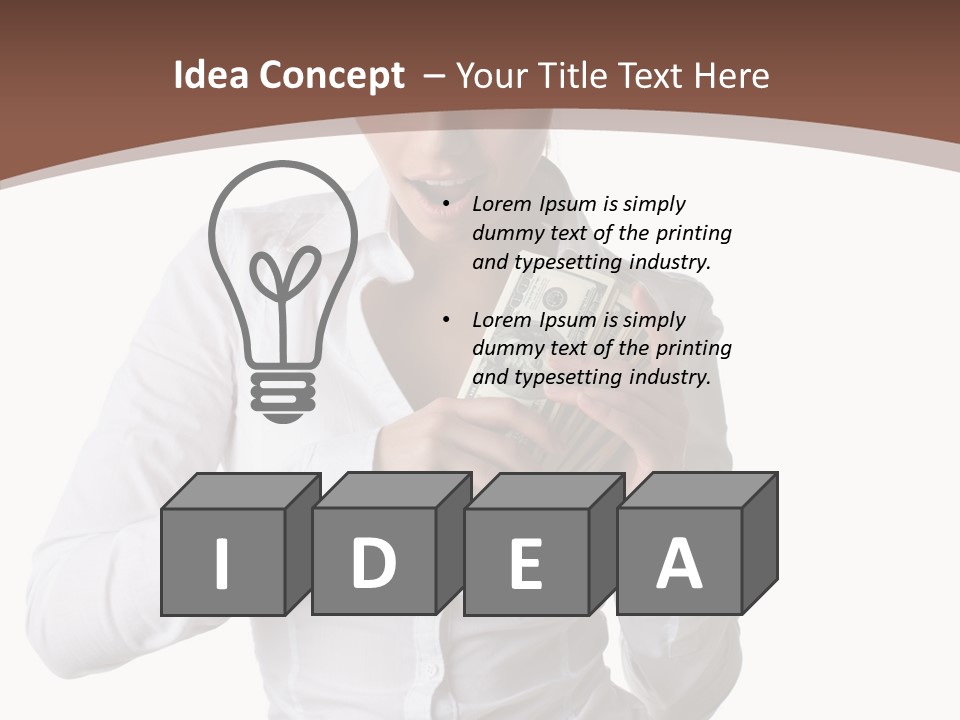 Currency Holding Happiness PowerPoint Template