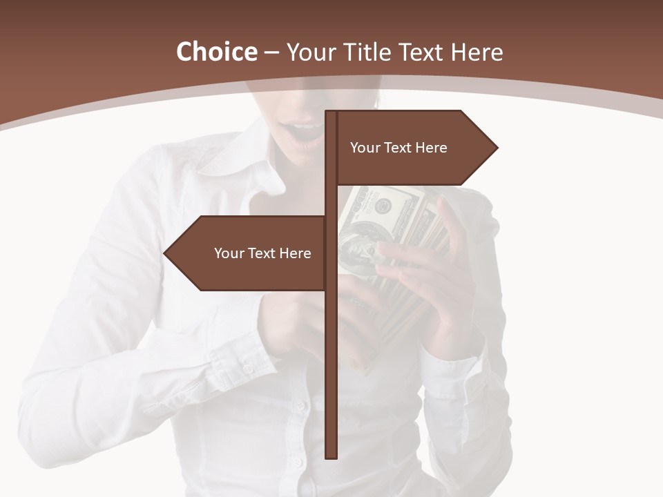 Currency Holding Happiness PowerPoint Template