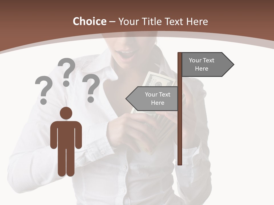 Currency Holding Happiness PowerPoint Template