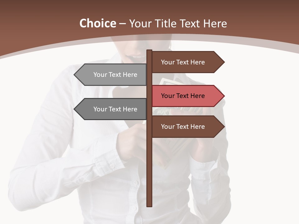 Currency Holding Happiness PowerPoint Template