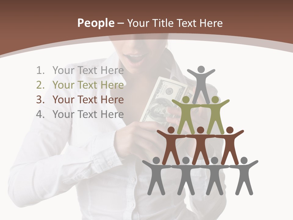 Currency Holding Happiness PowerPoint Template