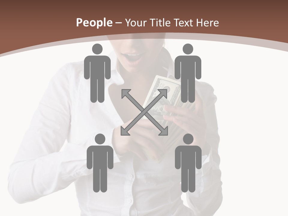 Currency Holding Happiness PowerPoint Template