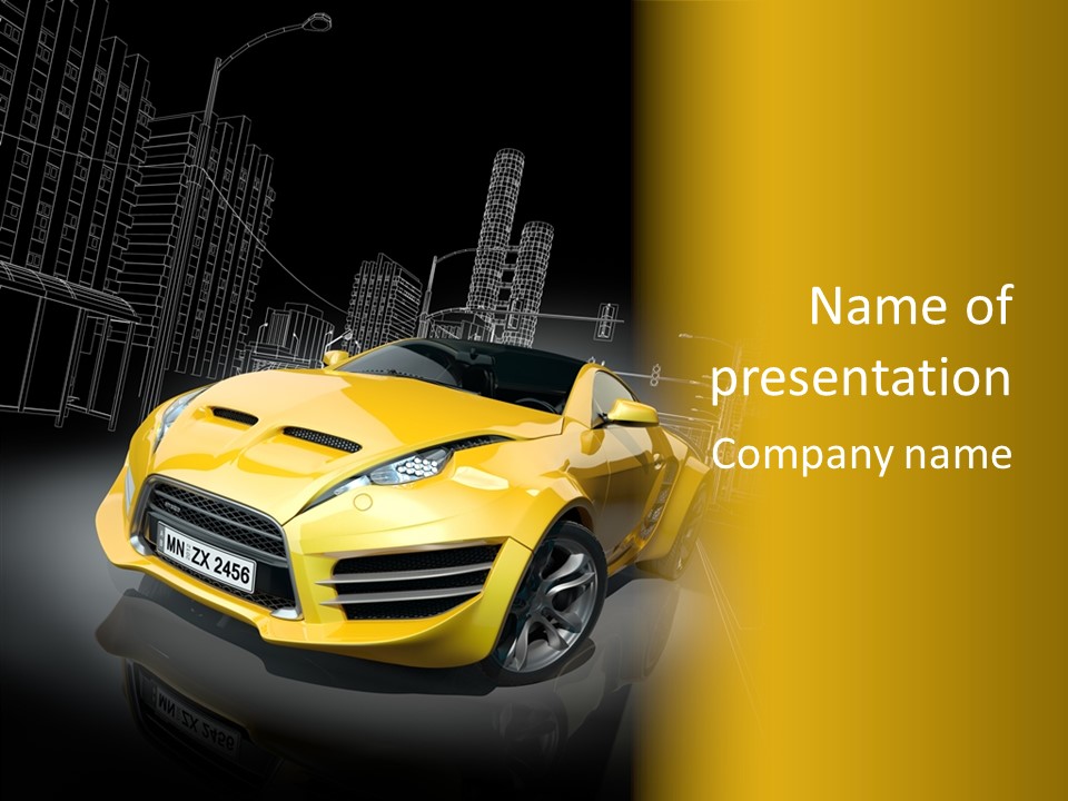 Vehicle Urban Wire PowerPoint Template
