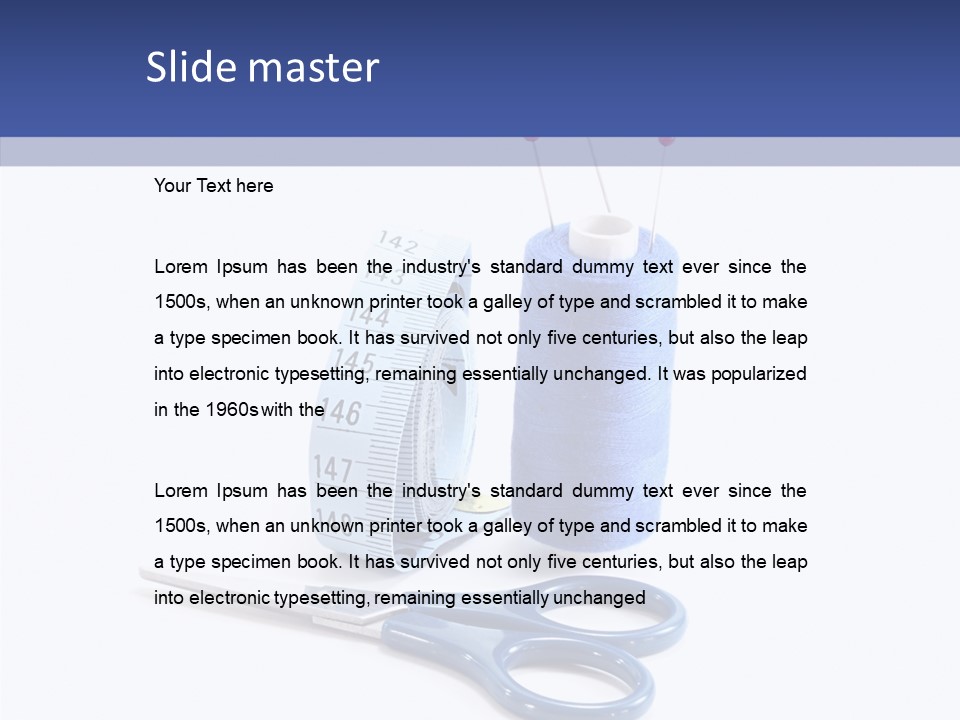Scissors Button Material PowerPoint Template