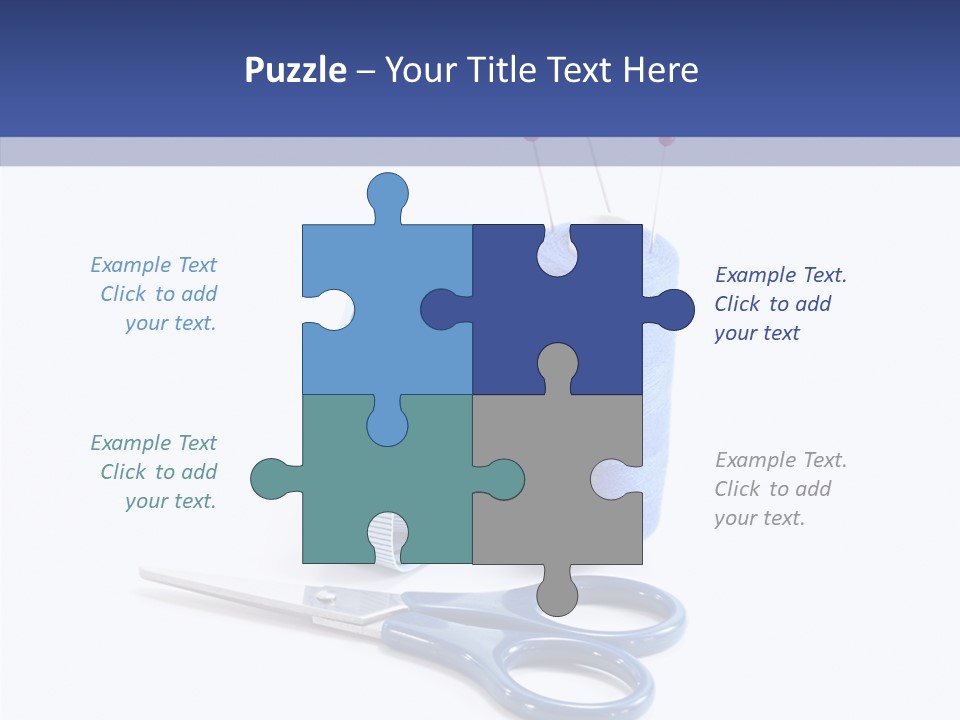 Scissors Button Material PowerPoint Template