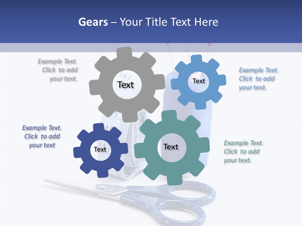 Scissors Button Material PowerPoint Template