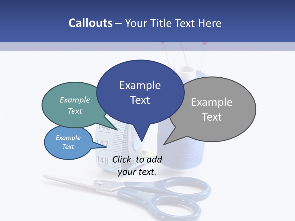 Scissors Button Material PowerPoint Template