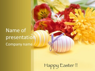 White Springtime Pattern PowerPoint Template