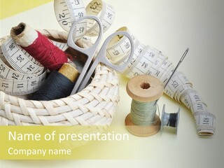 Work Knitting Scissors PowerPoint Template