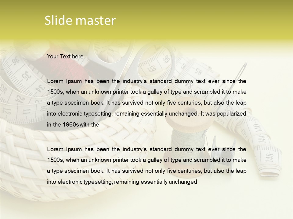 Work Knitting Scissors PowerPoint Template