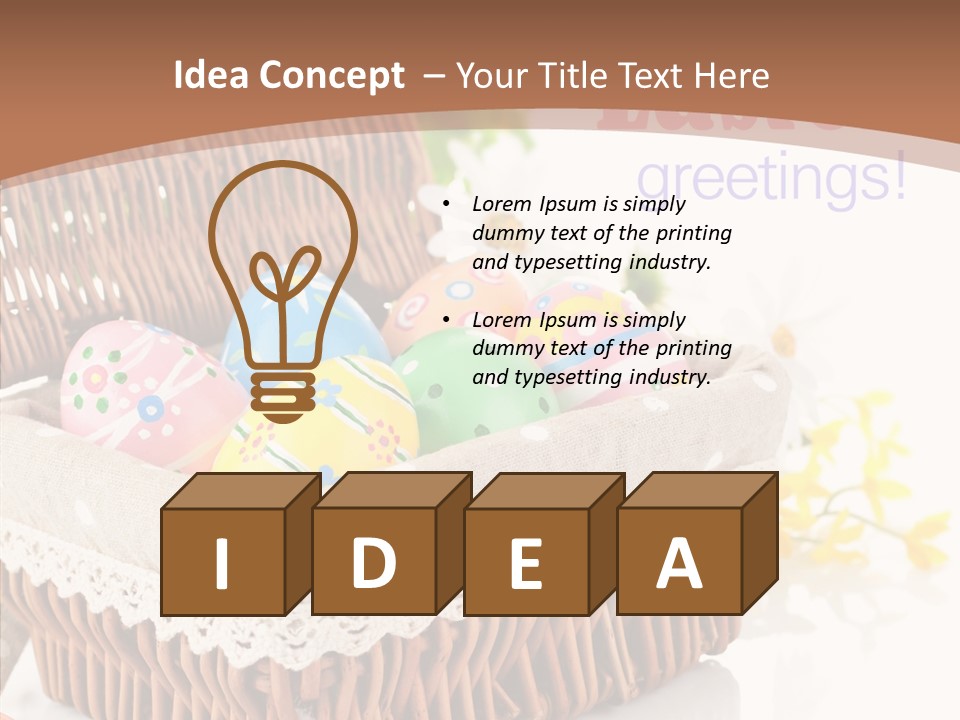 Basket Decor Green PowerPoint Template