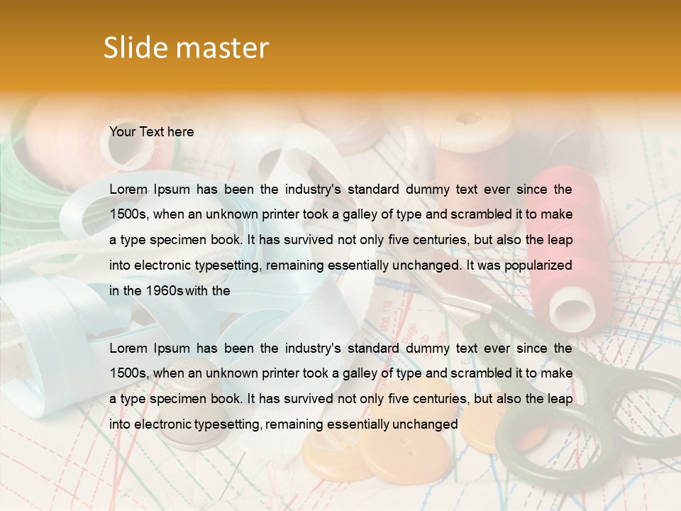 Line Color Scissors PowerPoint Template