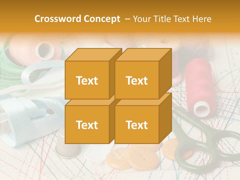 Line Color Scissors PowerPoint Template