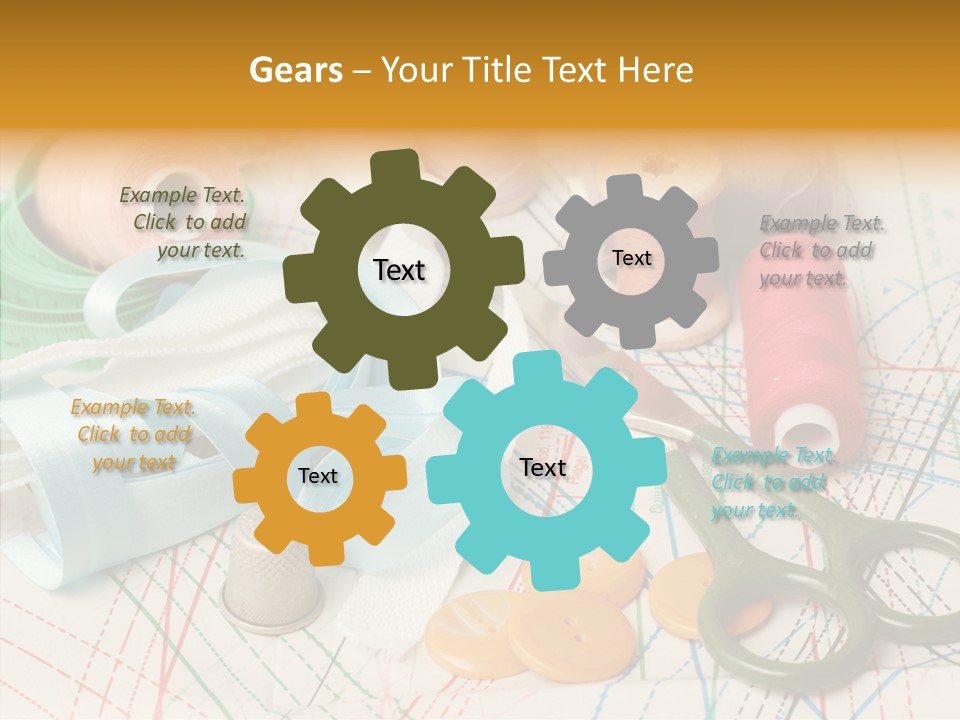 Line Color Scissors PowerPoint Template