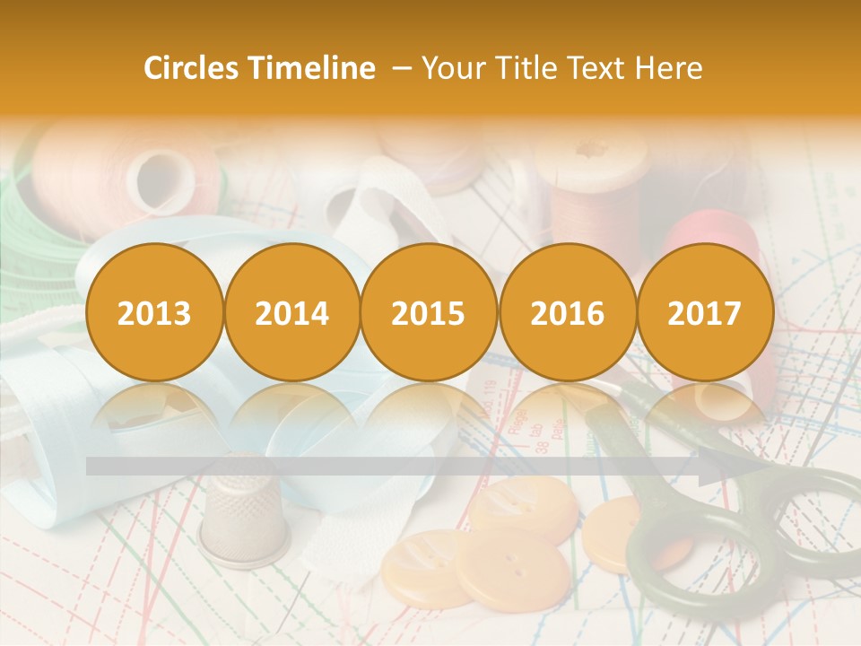 Line Color Scissors PowerPoint Template