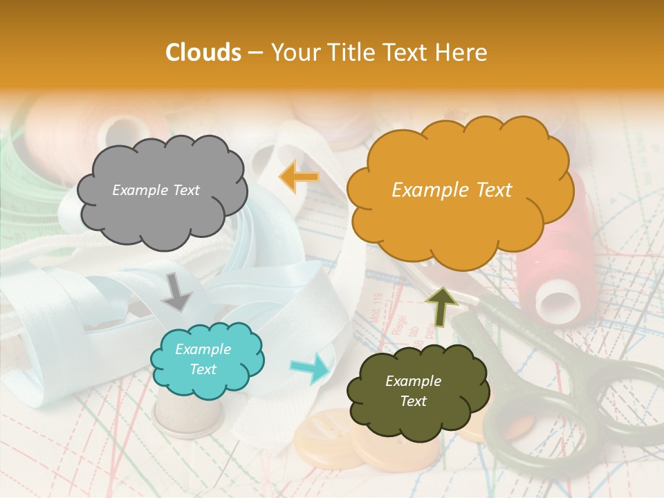 Line Color Scissors PowerPoint Template
