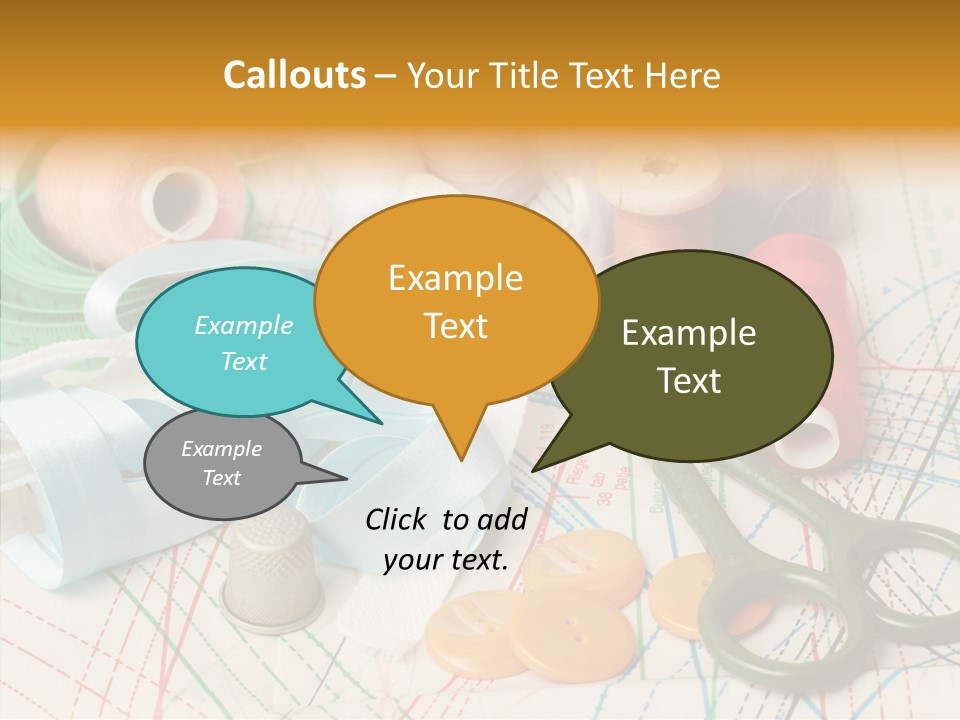 Line Color Scissors PowerPoint Template