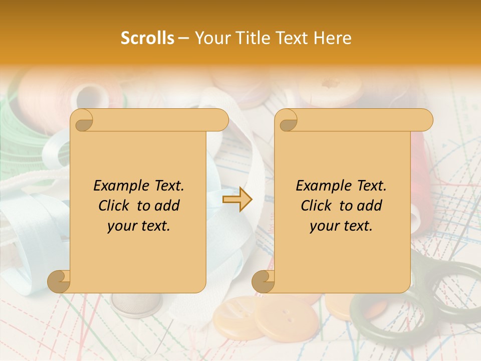 Line Color Scissors PowerPoint Template