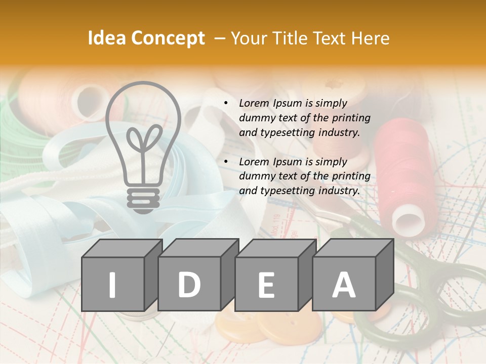 Line Color Scissors PowerPoint Template