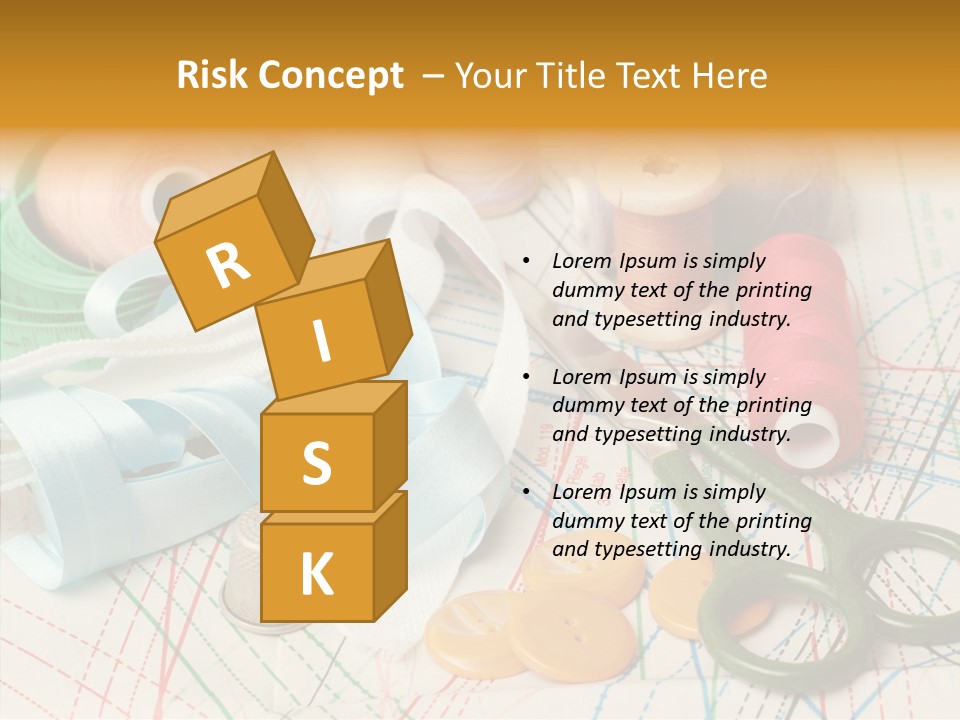 Line Color Scissors PowerPoint Template