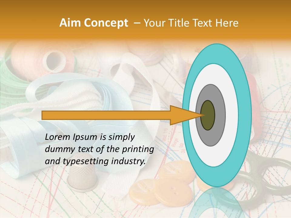 Line Color Scissors PowerPoint Template