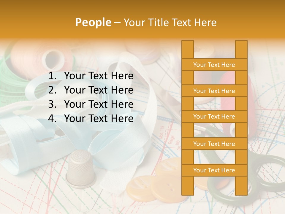Line Color Scissors PowerPoint Template