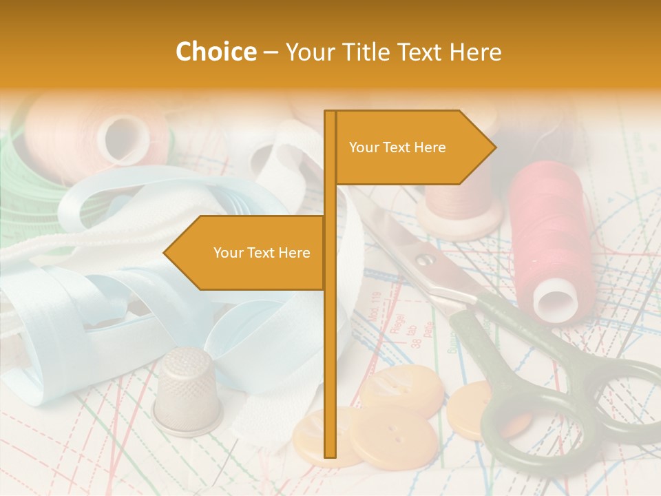 Line Color Scissors PowerPoint Template