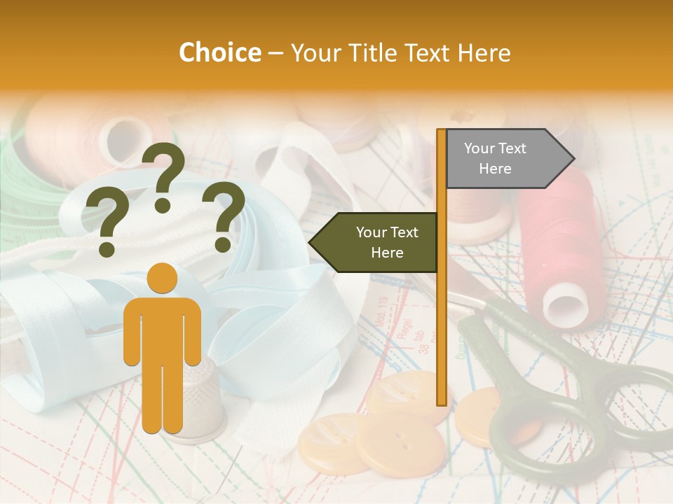 Line Color Scissors PowerPoint Template