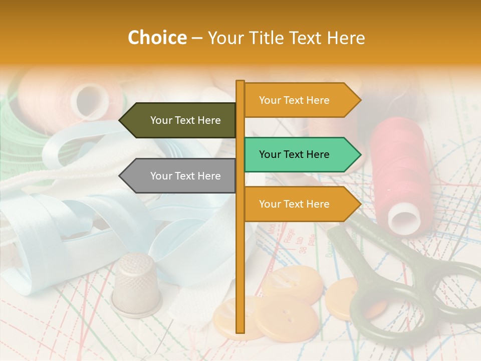 Line Color Scissors PowerPoint Template