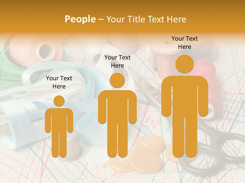 Line Color Scissors PowerPoint Template