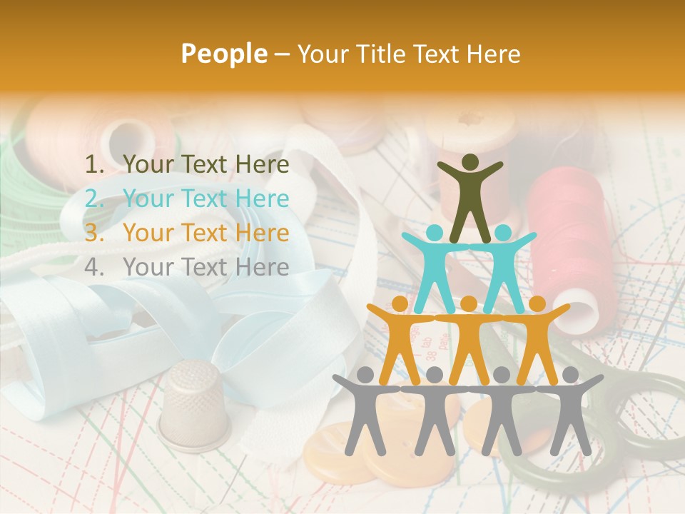 Line Color Scissors PowerPoint Template